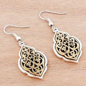 *3/$22* TWO-TONED WORN SCROLL MOROCCAN EARRINGS